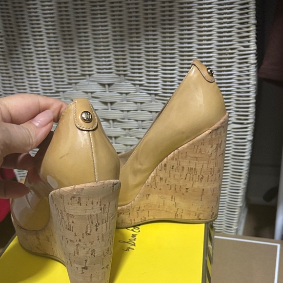 Stuart Weitzman Beige Cork Wedge Shoes - Picture 6 of 6